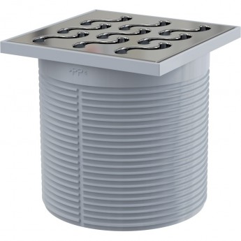 Горловина сливного трапа ALCPLAST APV0600, решетка 105х105, латунь-хром Горловина сливного трапа ALCPLAST APV0600, решетка 105х105, латунь-хром