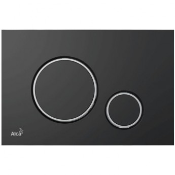 Кнопка управления ALCAPLAST M778 для скрытых систем инсталляции, черный матовый/хром глянец Кнопка управления ALCAPLAST M778 для скрытых систем инсталляции, черный матовый/хром глянец