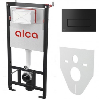 Набор инсталляции для унитаза ALCAPLAST SET AM101/1120-4:1 RU M578-0001 с черной панелью смыва Набор инсталляции для унитаза ALCAPLAST SET AM101/1120-4:1 RU M578-0001 с черной панелью смыва